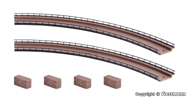 Vollmer 47830 - Fahrbahn gebogen, 2 Stück