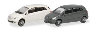 Herpa 066914 - Spur N 2er Set Mercedes-Benz B-Klasse, calcitweiß/mountaingrey