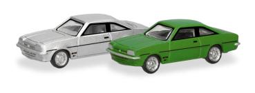 Herpa 066938 - Spur N 2er Set Opel Manta B, silber/signalgrün