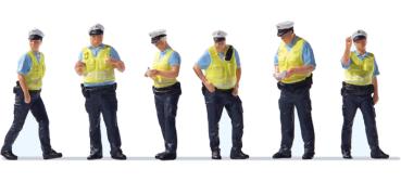 Preiser 10777 - Spur H0 Polizei in Sommeruniform mit Warnweste.