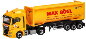 Herpa 321938 - Spur H0 MAN TGX GM 30ft Drucksilcontainer-Sattelzug "Max Bögl"