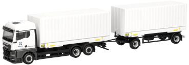 Herpa 747349 - Spur H0 MAN TGX GM Wechselkoffer-Hängerzug "Bundeswehr/Fahrschule"