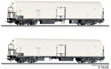 Tillig 01145 - Spur TT 2er Set Eiskühlwagen Tthevr, DR, Ep.III