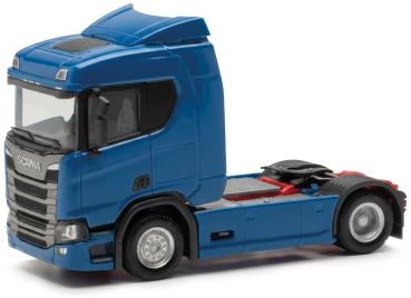 Herpa 307642-004 - Spur H0  Scania CR 20 Niedrigdach Zugmachine 2achs, blau