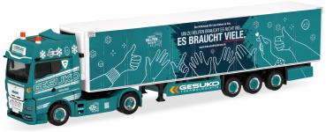 Herpa 322140 - Spur H0  MAN TGX GX Kühlkoffer-Sattelzug "GESUKO/Fahrer helfen Fahrern"
