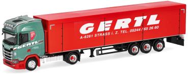 Herpa 322232 - Spur H0  Scania CS 20 Hochdach Schubboden-Sattelzug "Gertl"