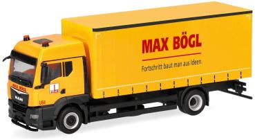 Herpa 322256 - Spur H0 MAN TGS TM Gardinenplanen-LKW "Max Bögl"
