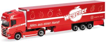 Herpa 322294 - Spur H0 Scania CR 20 Hochdach Kühlkoffer-Sattelzug "Wegener Frucht/Altes Land"