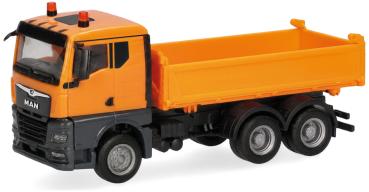 Herpa 322331 - Spur H0 MAN TGX GN Kipp-LKW 3achs, kommunalorange