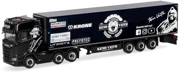 Herpa 322355 - Spur H0 Scania CS 20 Hochdach Kühlkoffer-Sattelzug "Keno Veith"