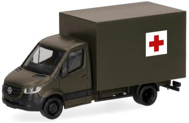 Herpa 700979 - Spur H0 Mercedes-Benz Sprinter '18 mit Kofferaufbau "Schweizer Armee/Rotes Kreuz", Schweiz