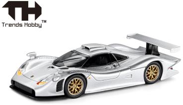 Herpa 864TH000021 Spur 1:64 Trends Hobby: Porsche 911 GT1 1998, silber