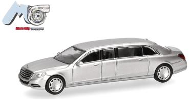 Herpa 87MC000146 - Spur H0 MicroCity: Mercedes-Benz S600 Pullmann, silber