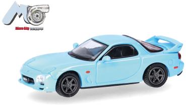Herpa 87MC000153 - Spur H0 MicroCity: Mazda RX-7, hellblau, Rechtslenker