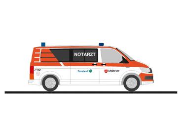 Rietze 53956 - Spur HO Volkswagen T6 Malteser Papenburg