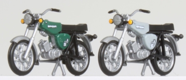 Kres 55043130 - Spur HO 2er Set Simson S51B, dunkelgrün und grau, Fertigmodelle