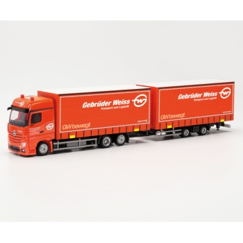 Herpa 316149 - Mercedes-Benz Actros `18 BigSpace Volumen-Hängerzug "Gebrüder Weiss" AT