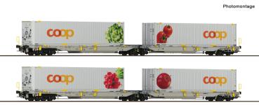 Roco 6600322 - Spur HO 2-tlg. Set 1: Doppeltaschen-Gelenkwagen T2000, railCare