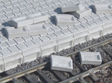 Juweela 21291 - Bahnsteigkanten, 124 Stück, Sockel 38