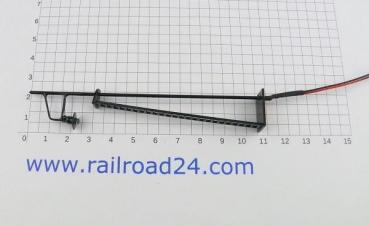 Railroad24  6777 -  Spur HO 2x Mastlampe schwarz Industrie 105 mm