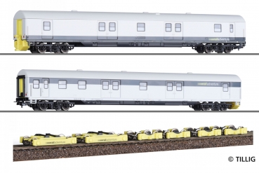 Tillig 70043 - Set der RailAdventure GmbH, bestehend aus zwei Packwagen Dmz und Loco- Buggy-Set , Ep.VI