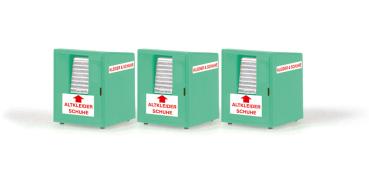 Rietze 70259 - Spur HO Altkleidercontainer, 3 Stück
