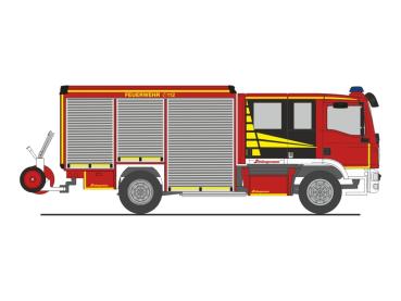 Rietze 72989 - Spur HO Schlingmann Varus MAN 13t ´08 HLF FW Vorführdesign