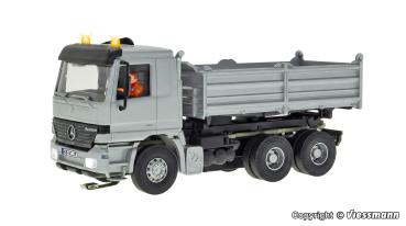 Viessmann 8037 Spur HO MB ACTROS 3-achs Muldenkipper mit Rundumleuchten, silber, Funktionsmodell