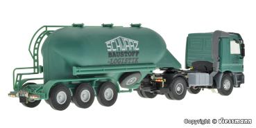 Viessmann 8122 Spur HO MB ACTROS 2-achs Zugmaschine mit Schwarzbau Siloauflieger SL 337, Funktionsmodell