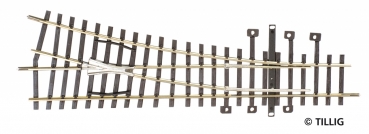 Tillig 82321 - Spur HO Weiche rechts 15°, Abzweig 15°, Radius 600, Länge 185 mm