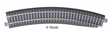 Tillig 83773 - Spur TT Geb. Bettungsgleis Pass-Stück, R 396mm, grau