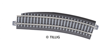 Tillig 83775 - Spur TT Geb. Bettungsgleis Pass-Stück, R 353mm, grau