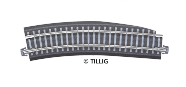 Tillig 83776 - Spur TT Geb. Bettungsgleis Pass-Stück, R 353mm, grau