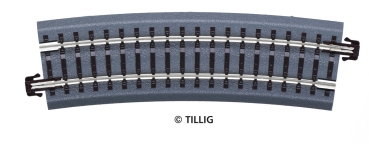 Tillig 83781 - Spur TT Geb. Bettungsgleis BR 33, R 396mm, 15', braun