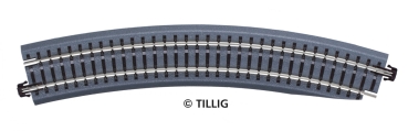 Tillig 83783 - Spur TT Geb. Bettungsgleis Pass-Stück, R 396mm, braun