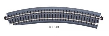 Tillig 83784 - Spur TT Geb. Bettungsgleis Pass-Stück , R 396mm, braun