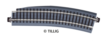 Tillig 83785 - Spur TT Geb. Bettungsgleis Pass-Stück, R 353mm, braun