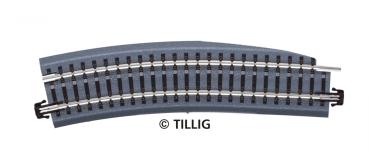 Tillig 83786 - Spur TT Geb. Bettungsgleis Pass-Stück, R 353mm, braun