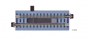 Tillig 83802 - Spur TT Bettungsgleis braun, Länge 83 mm  - Entkupplungsgleis, elektromotorisch