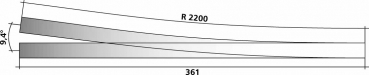 Tillig 85326 - Spur HO Weiche EW5 rechts, 7'/9,4'