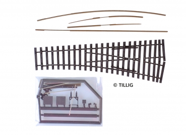 Tillig 85423 - Spur HO Bausatz Weiche rechts, Herzstückwinkel 15°