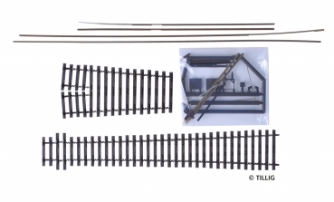 Tillig 85435 - Spur HO Bausatz Flexsteg-Weiche, Herzstückwinkel 7°