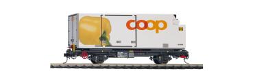 Bemo 9469119 - Spur Om RhB Lb-v 7879 Tragwagen mit Coop-Container "Paprika"