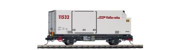 Bemo 9469121 - Spur Om RhB Lb-v 7881 Tragwagen mit Container Y 11532