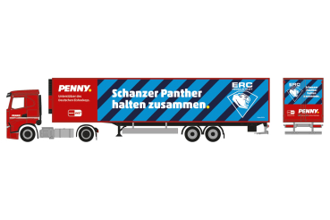 Herpa 962056 - Spur HO Iveco S-Way Kühlkoffer-Sattelzug "PENNY DEL / ERC Ingolstadt"