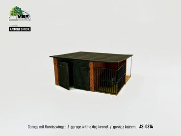 MBR model AS-0314 - Spur HO  Garage mit Hundezwinger