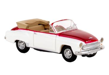 Brekina 27053 Spur HO Wartburg 311 Cabriolet weiss/dunkelrot 1959