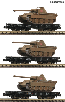 Fleischmann 845606 - Spur N 3-tlg. Set: Schwerlast-Flachwagen, DRB