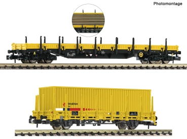 Fleischmann 880908 - 2-tlg. Set: Rungenwagen, Strukton Rail