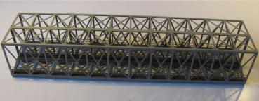 Laffont H1101 - Spur HO Fachwerk-Kastenbrücke 2-gleisig resedagrün, Länge 537mm